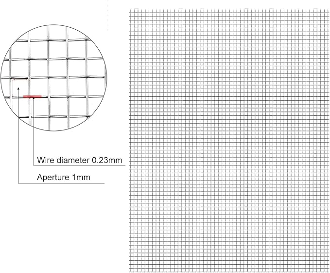 Stainless Steel Woven Wire Mesh, 304 Metal Mesh Sheet, 16 Mesh, Anti-Rust &