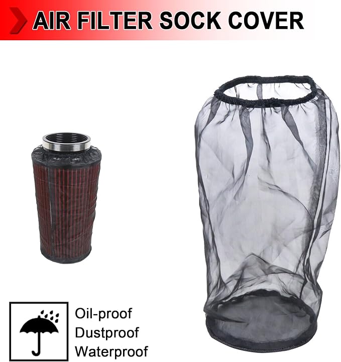Universal 9 Inch Air Filter Cover, Air Intake Filter Sock Cover, Motorcycle