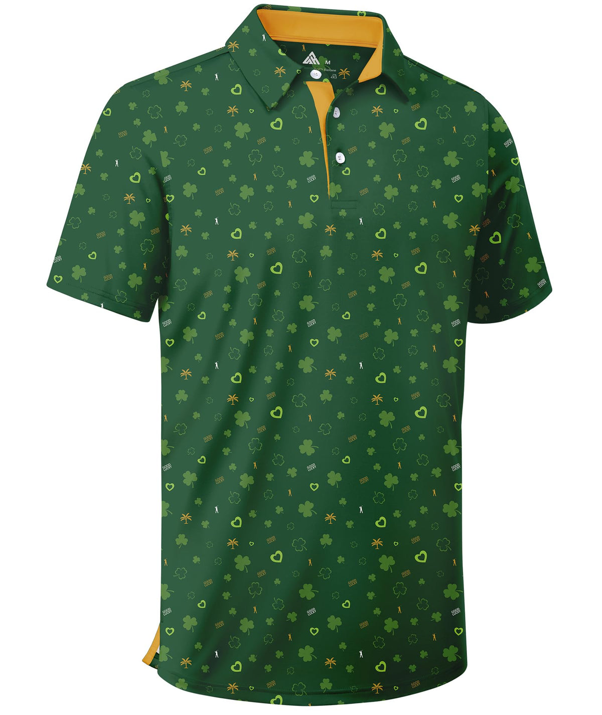 ZITY Mens Golf Shirt Short Sleeve Moisture Wicking Performance Daily Casual Print Patterns Collared Golf Polo Shirts for Men Bright Green X-Large