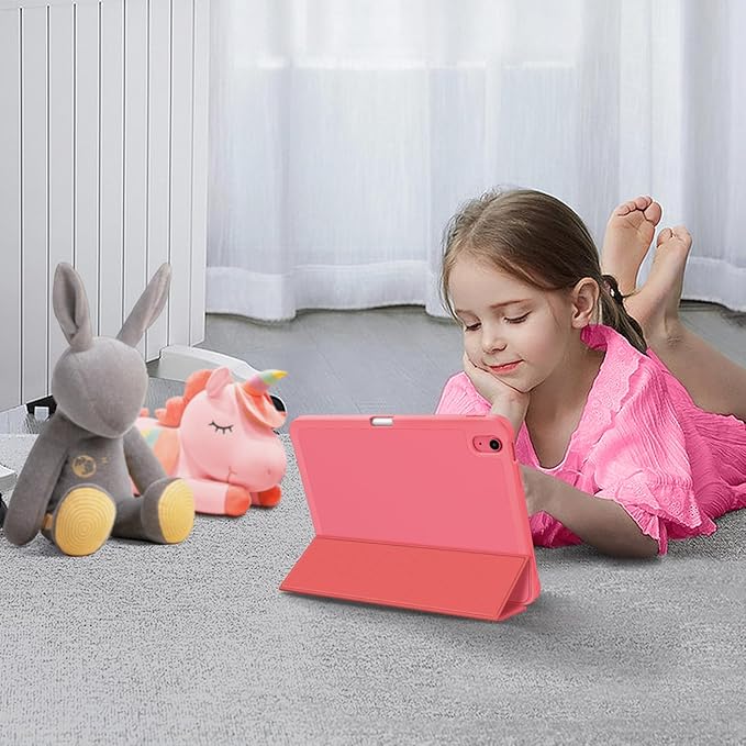 Fintie SlimShell Case for iPad (A16) 11th Generation 11 Inch (2025), iPad 10th Generation 10.9 Inch (2022) - Flexible Soft TPU Stand Back Cover with Pencil Holder, Pink