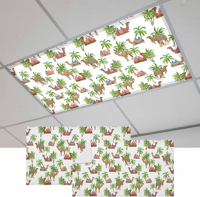 Fluorescent Light Covers for Ceiling Lights Deserts Camels Magnetic Light