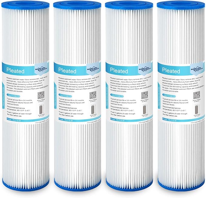 Membrane Solutions 20 Micron Pleated Polyester Sediment Water Filter 10"x2.5"