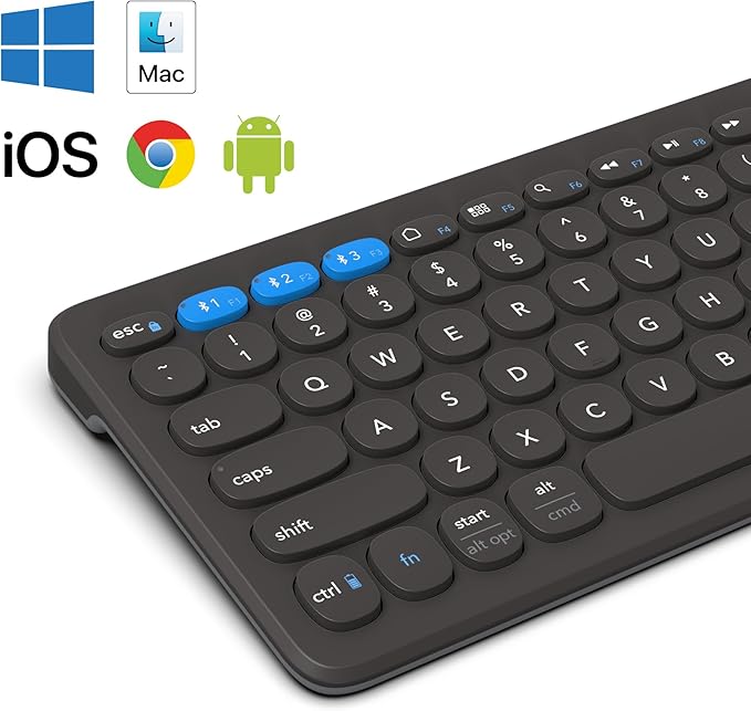 ZAGG Pro Keyboard 12 - Compact Wireless Charging Desktop Keyboard - Multi-Device Pairing - Compatible with Windows, macOS, iOS, Android, ChromeOS - Ergonomic Design for Efficient, Comfortable Typing