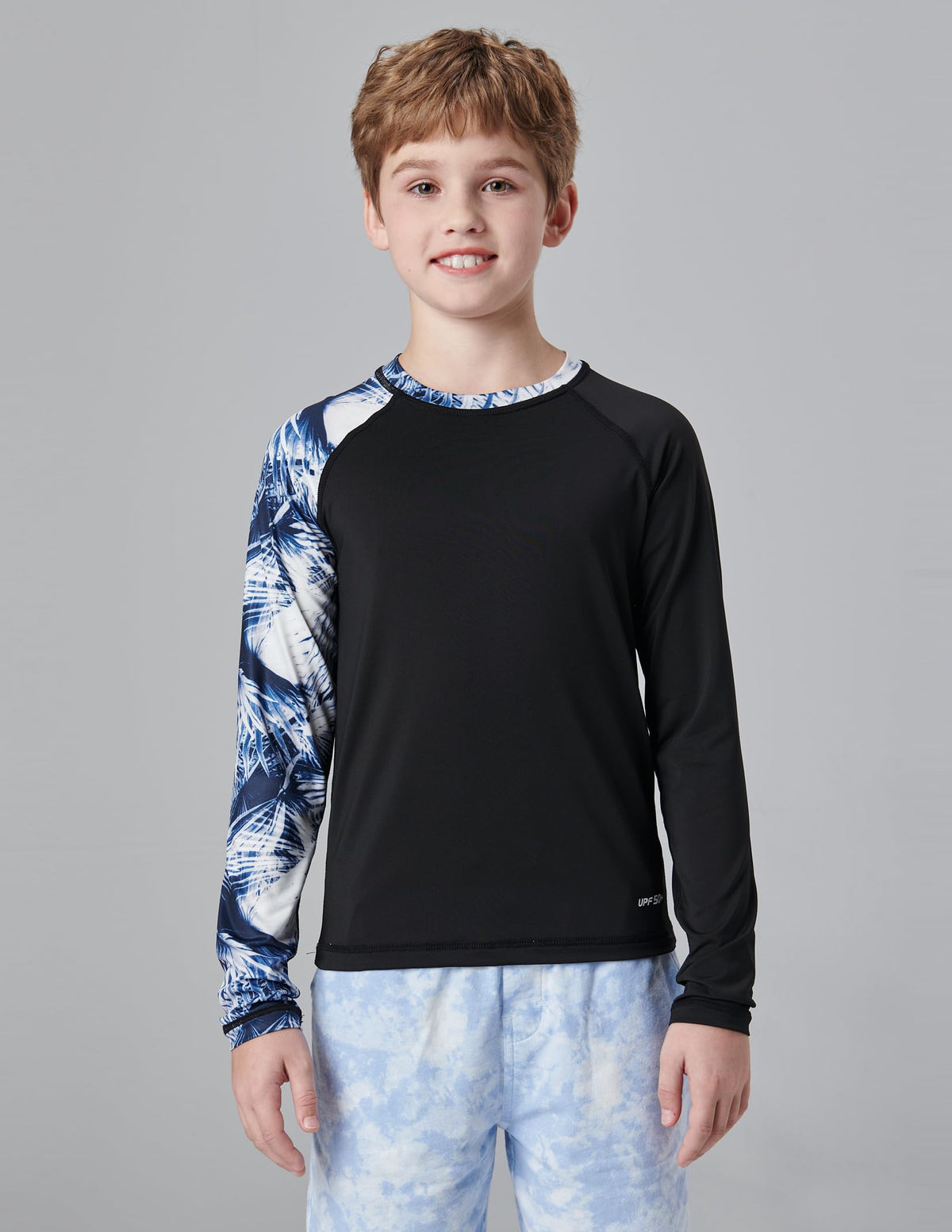 3 Pack Boys' UPF 50+ Rash Guard Long Sleeve Swim Shirts, Quick Dry UV Protection Swimwear for Kids (Set 2, X-Small)