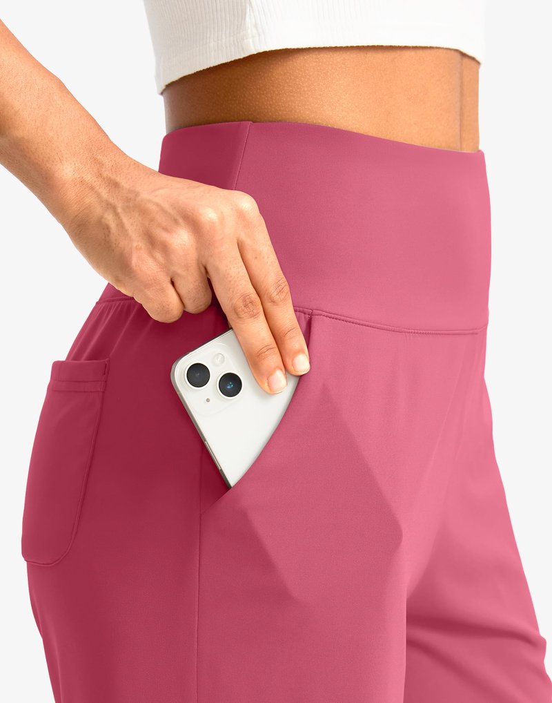 G Gradual Women's Bermuda Long Shorts with Pockets 9" High Waisted Knee Length Shorts for Women Walking Athletic Workout(Briar Rose,XXL)