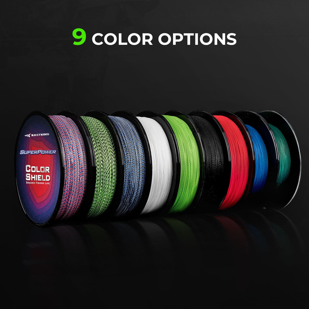 KastKing Superpower ColorShield Braided Fishing Line, Neon Green, 30LB, 150Yards, X4