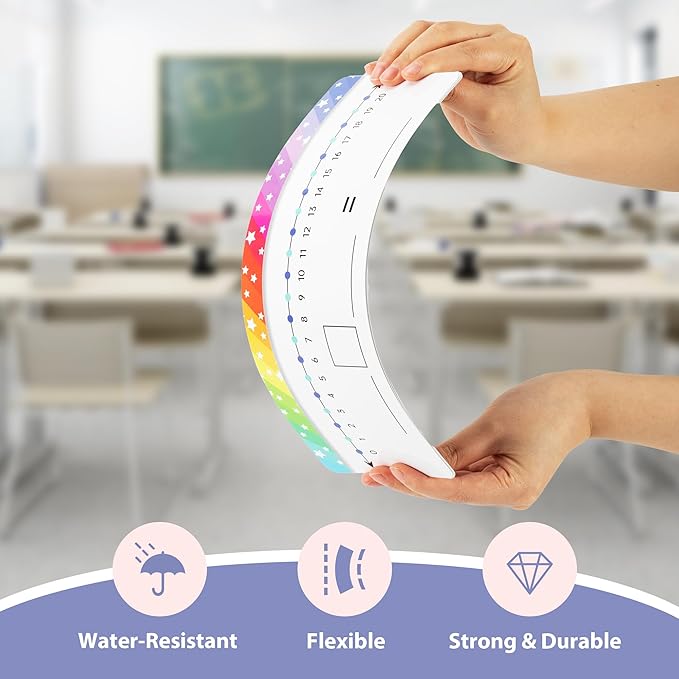 VUSIGN 26 Packs Number Line Dry Erase Boards Cards, Double Sided Writable and Erasable Math White Board for Home, 11.8” x 4”.