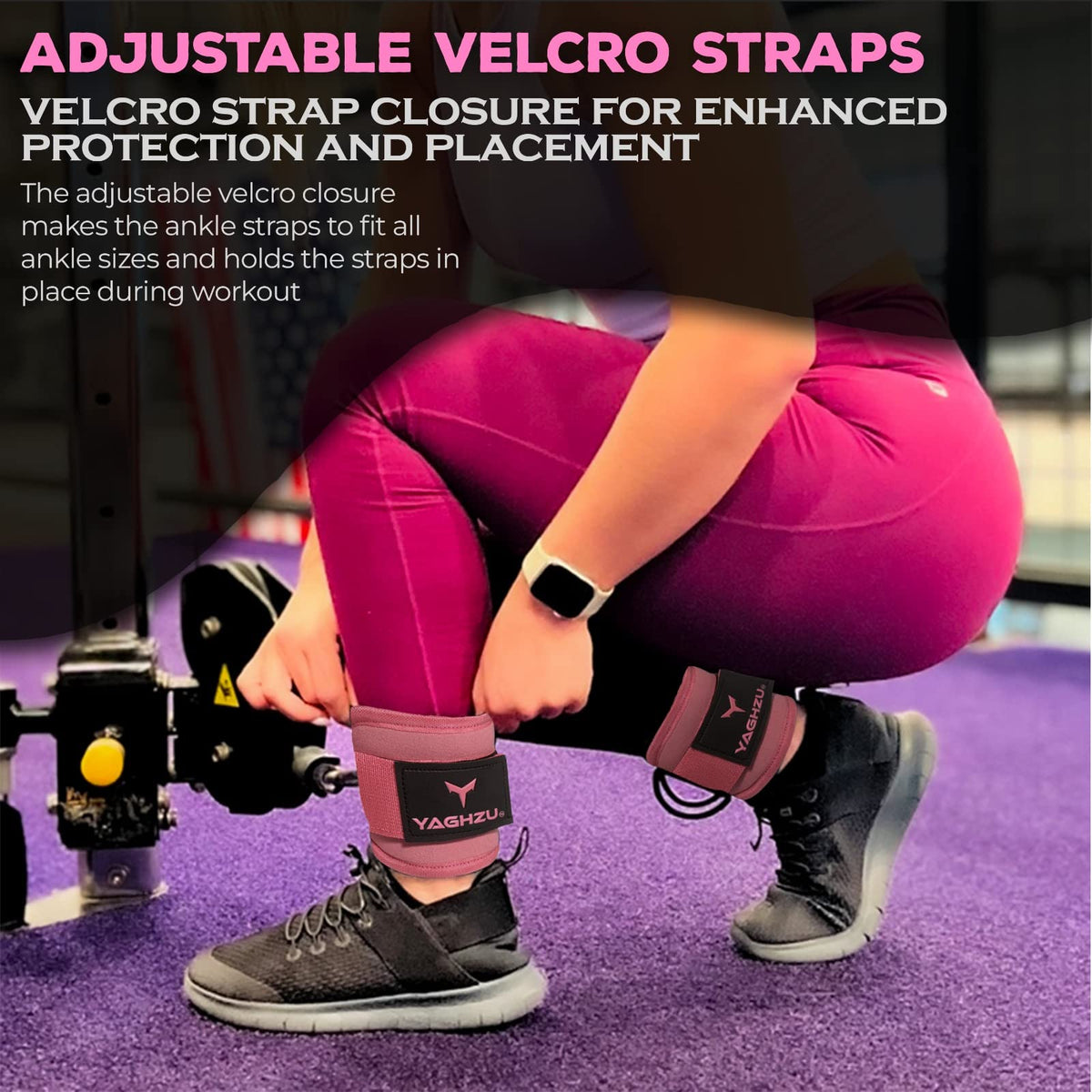 Gym Ankle Straps for Cable Machines Women & Men, Glute Kickbacks, Pair