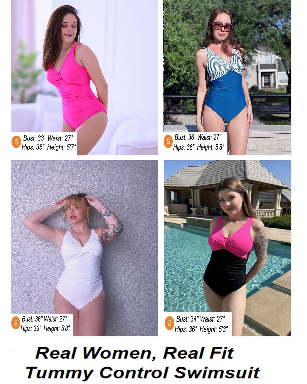 White Tummy Control One Piece Swimsuit Full Coverage Bathing Suit XL