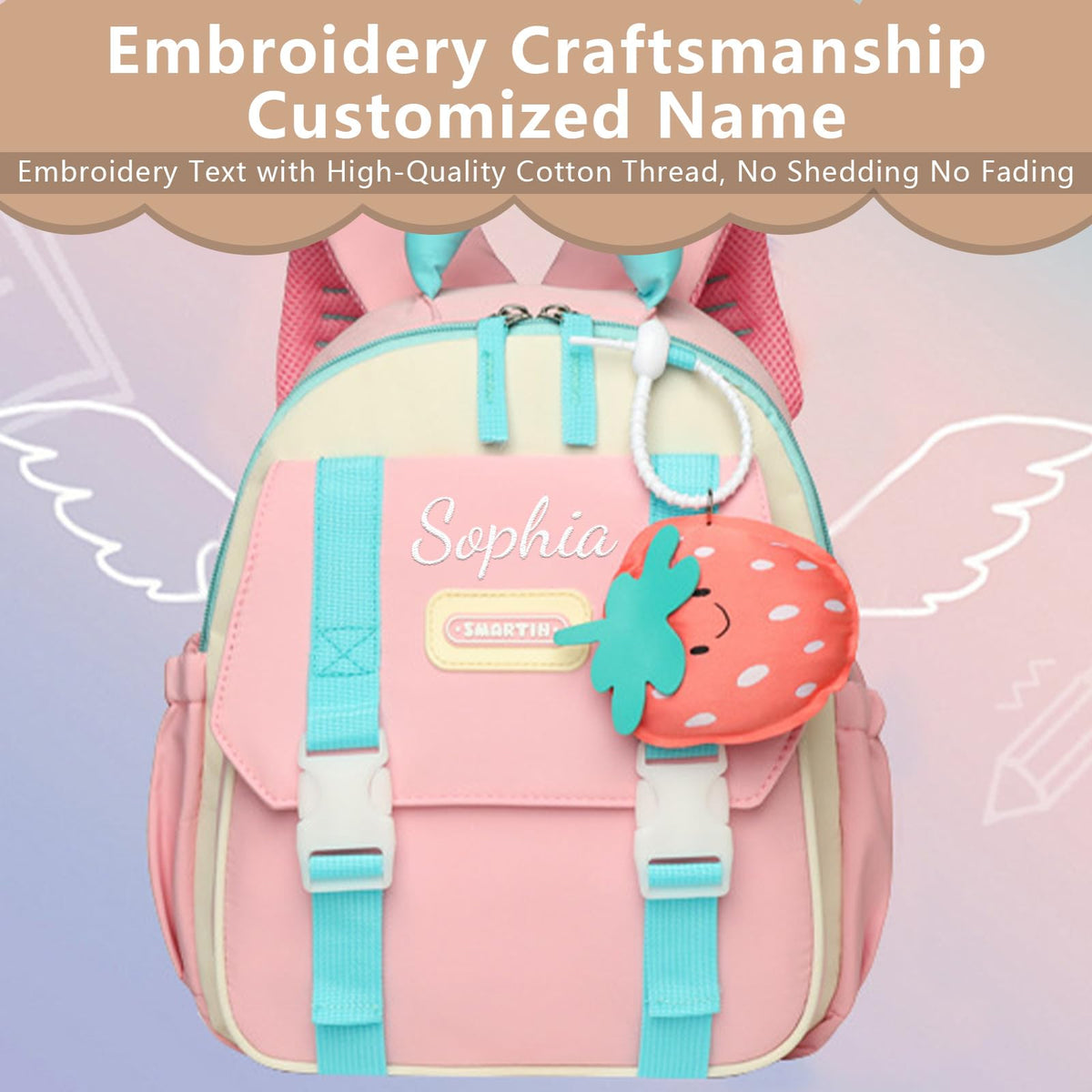Personalized Kids Backpack Custom Embroidered Name Toddler School Bag for Girls Boys Preschool Kindergarten (brown)