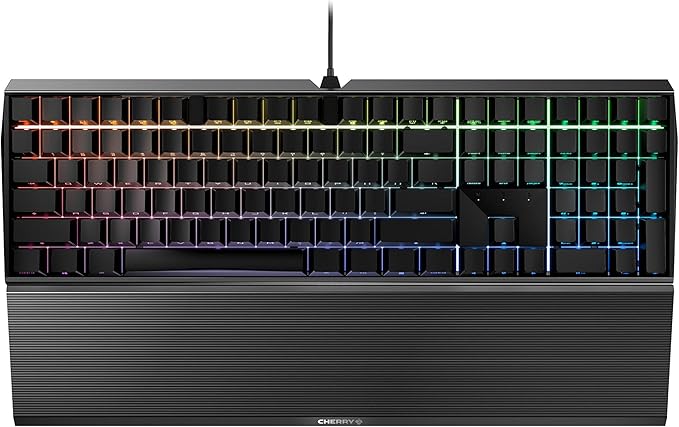 Cherry AC 3.3, Aluminium Ergonomic Palm Rest and Detachable Feet, Original Accessories for Cherry MX Board 3.0 S Gaming Keyboard, Quickly Attached, Black