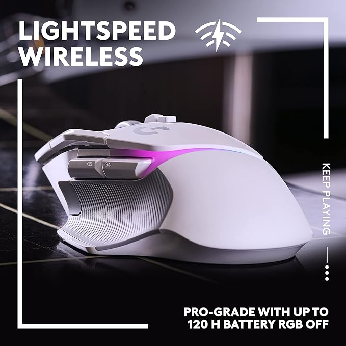 Logitech G502 X Plus Lightspeed Wireless RGB Gaming Mouse - Optical Mouse with LIGHTFORCE Hybrid switches, LIGHTSYNC RGB, Hero 25K Gaming Sensor, Compatible with PC - macOS/Windows - White