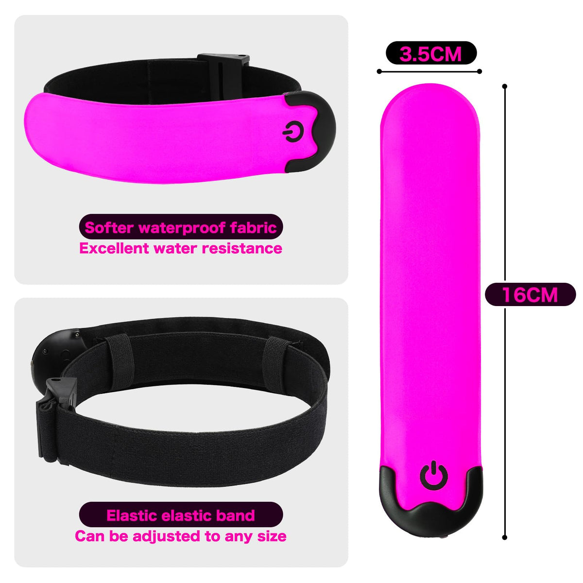 KOSKILL LED Armband Running USB Rechargeable(2 Pack), High Visibility Wristband for Runners, Joggers, Pet Owners, Cyclists, Adjustable Waterproof Reflective Bracelets for Night Running, Walking