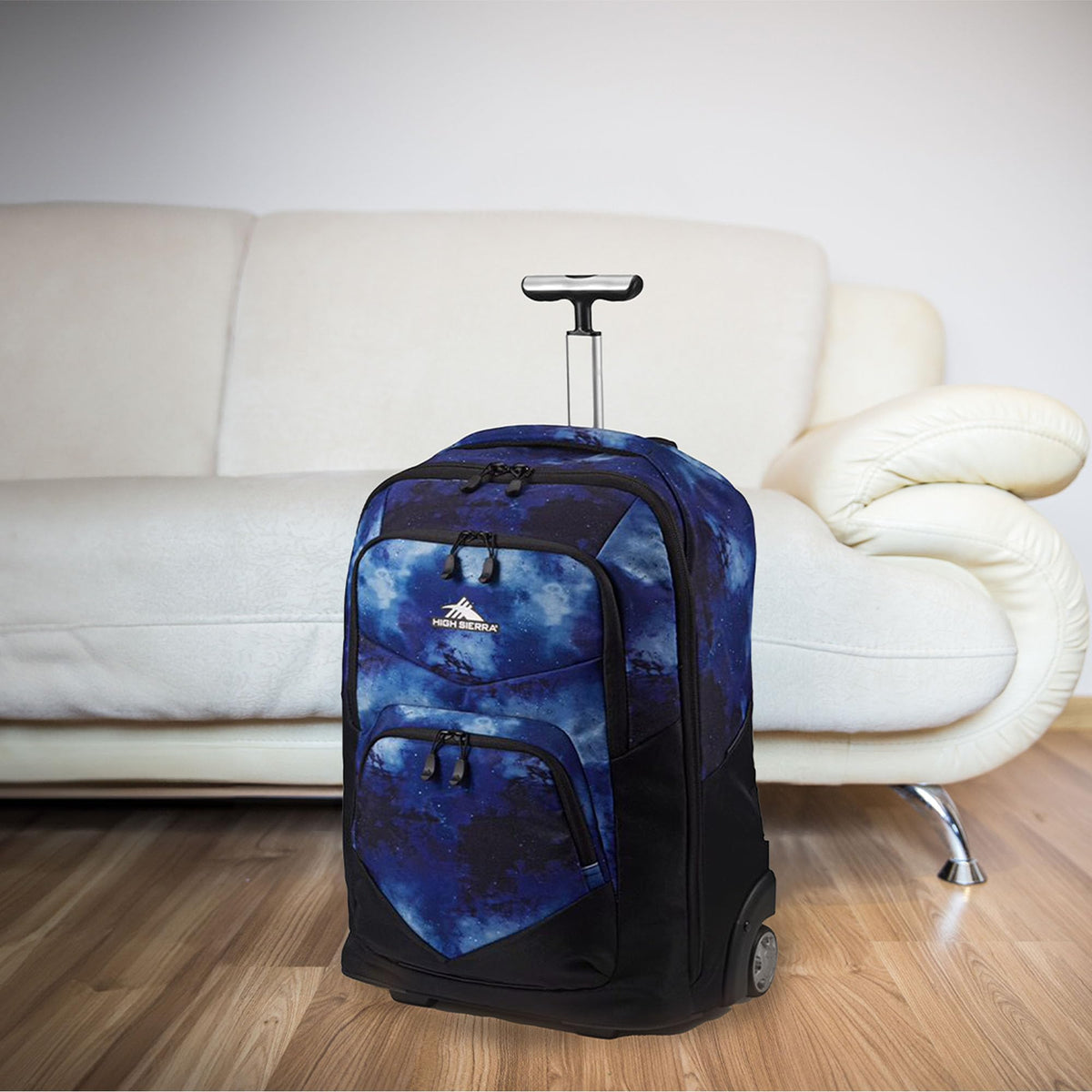 High Sierra Freewheel Pro Wheeled Backpack with 360 Degree Reflectivity, Adjustable Handle, Large Main Compartment, and Laptop Sleeve, Space/Black