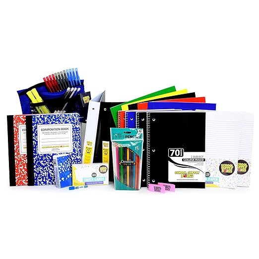 Secondary School Essentials Bundle | Case (2 Boxes) - 51 Pieces per Box | School Supply Boxes - Back to School Essentials | Includes Notebooks, Binders, Pencils, Index Cards, Highlighters, & More