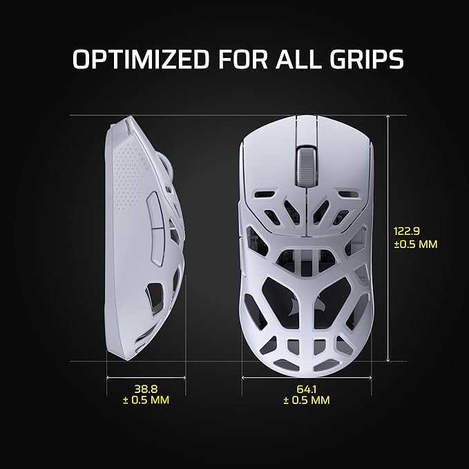 Corsair Sabre v2 PRO Wireless MG FPS Gaming Mouse – 33,000 DPI Marksman S Sensor, 8,000Hz Hyper-Polling, Durable Magnesium, Lightweight, Up to 120hr Battery – White