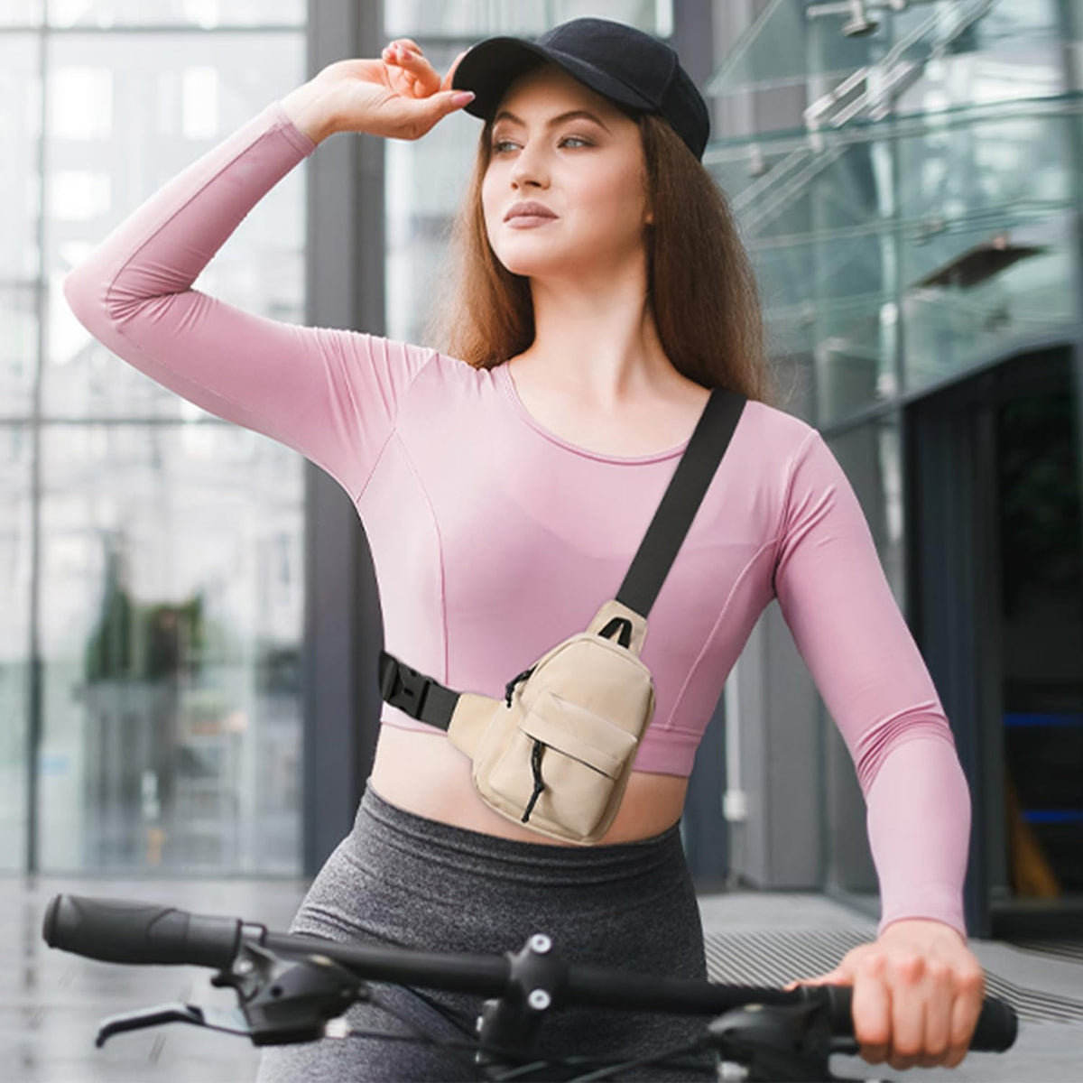 Peicees Small Crossbody Bag Purse For Men Womens Mini Sling Bag Chest Backpack Phone Holder Water-Resistant
