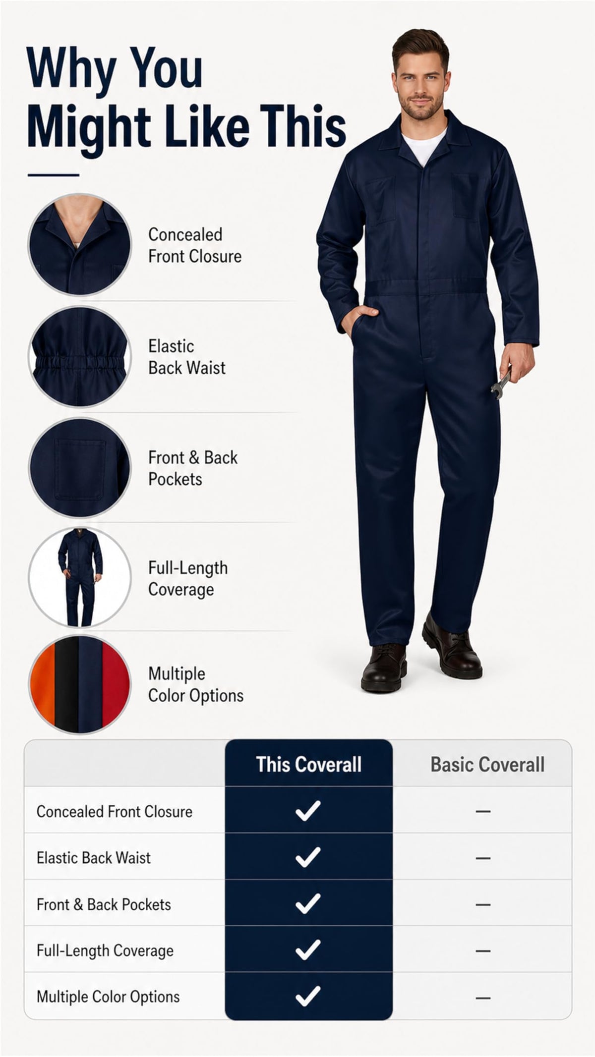 JPXH Blue Adult Jumpsuit Coveralls Halloween Navy Costume for Men