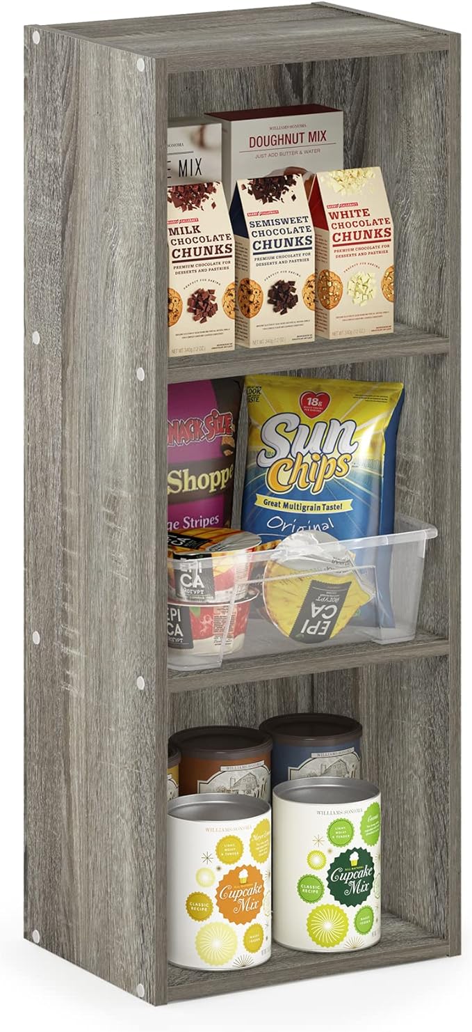 Furinno Pasir 3-Tier No Tool Assembly Open Shelf Bookcase, French Oak | Furinno, Pasir, 3-Tier, No Tool Assembly, Open Shelf, Bookcase