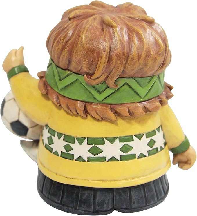 Enesco Jim Shore Heartwood Creek Athletes Soccer Player Goal-Oriented Gnome Mini Figurine- Resin Hand Painted Crafted Collectible Decorative Figurines Home Decor Sculpture Shelf Statue Gift, 4 Inch