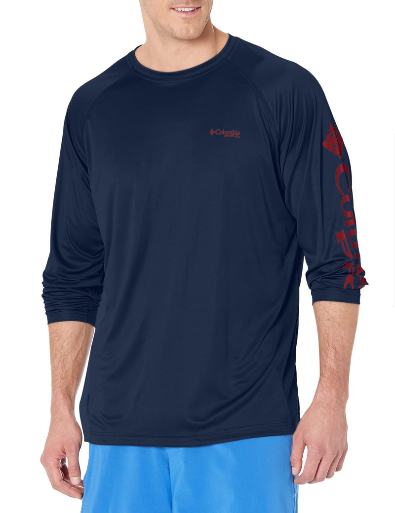 Columbia Men's Big Terminal Tackle Long Sleeve Shirt, Dark Mountain Sunset Red, 2X/Tall