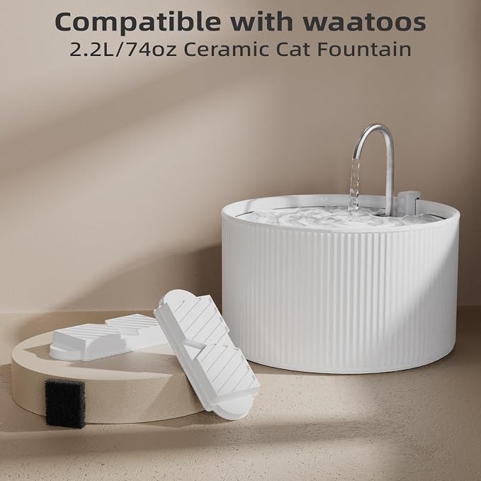 Cat Water Fountain Filters for 74oz/2.2L Ceramic Cat Water Fountain,