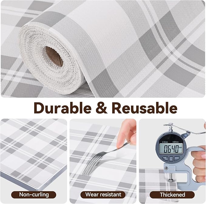 Drawer Shelf Liner for Kitchen Cabinets, Non Adhesive Slip Resistant Shelf Paper Easy to Clean, Strong Grip Thickened Waterproof Washable Mats for Pantry Shelves Cupboard Dresser(Grey, 12 in x 10 FT)