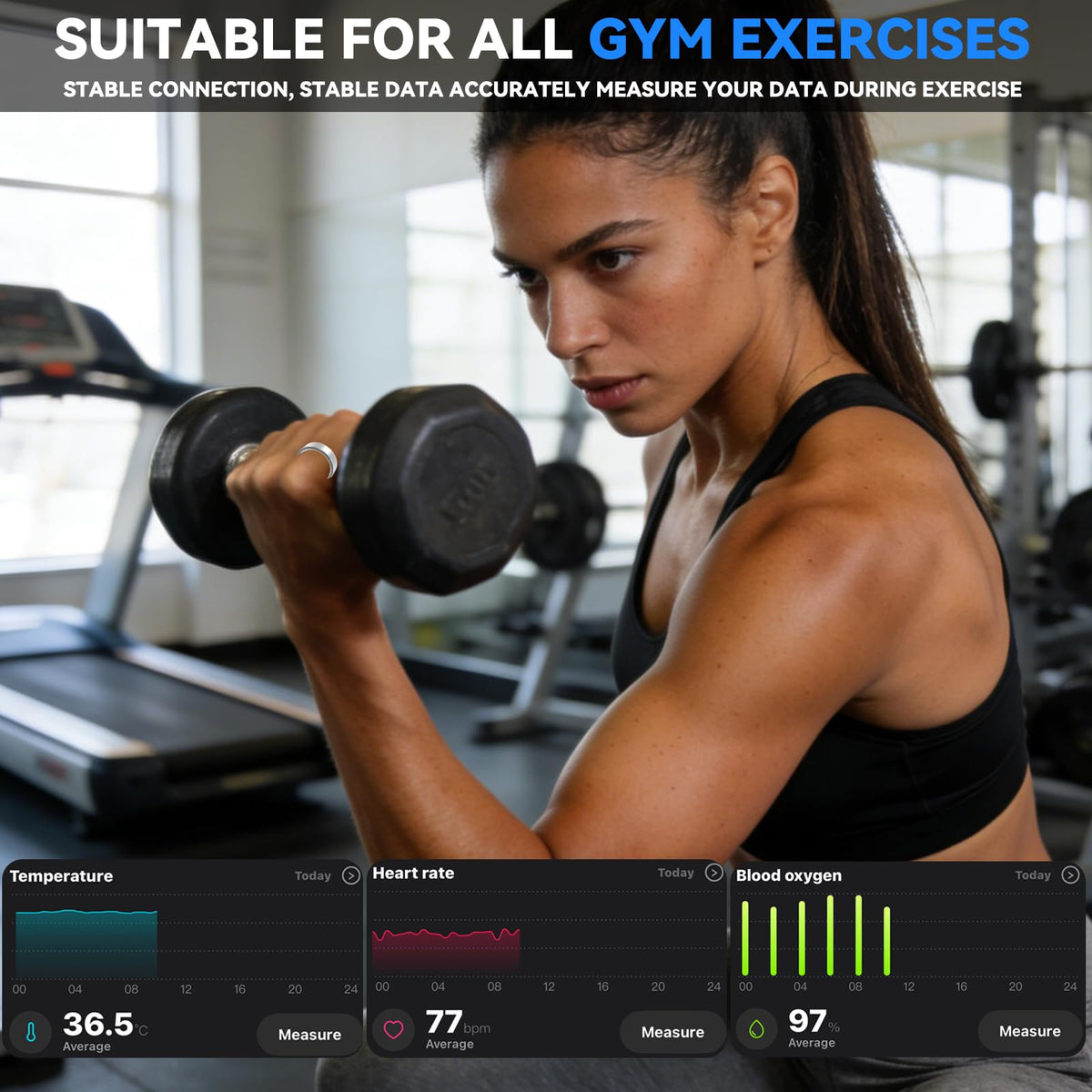 Smart Ring for Women Men,Sleep Tracking Wearable,Fitness Tracker Ring with Step/Heart Rate/Blood Oxygen/Distance/Calorie,Clock Vibration,No Subscription Fee,5ATM Waterproof, iOS&Android(Silver 8)