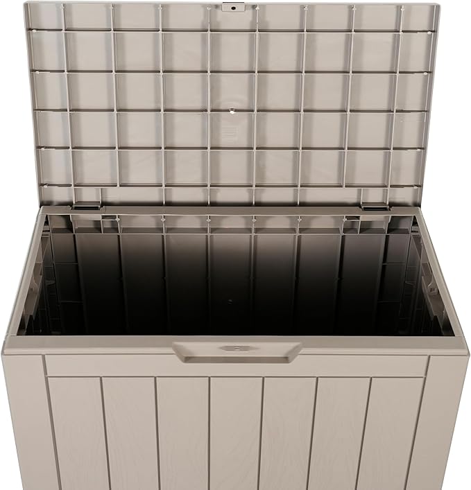 BTEXPERT Set of 5, Indoor Outdoor Storage Box, 30 Gallon Resin Deck Container for Package Delivery Patio Furniture Cushions Garden Tools Pool Sports Equipment UV Resistant Waterproof Lockable