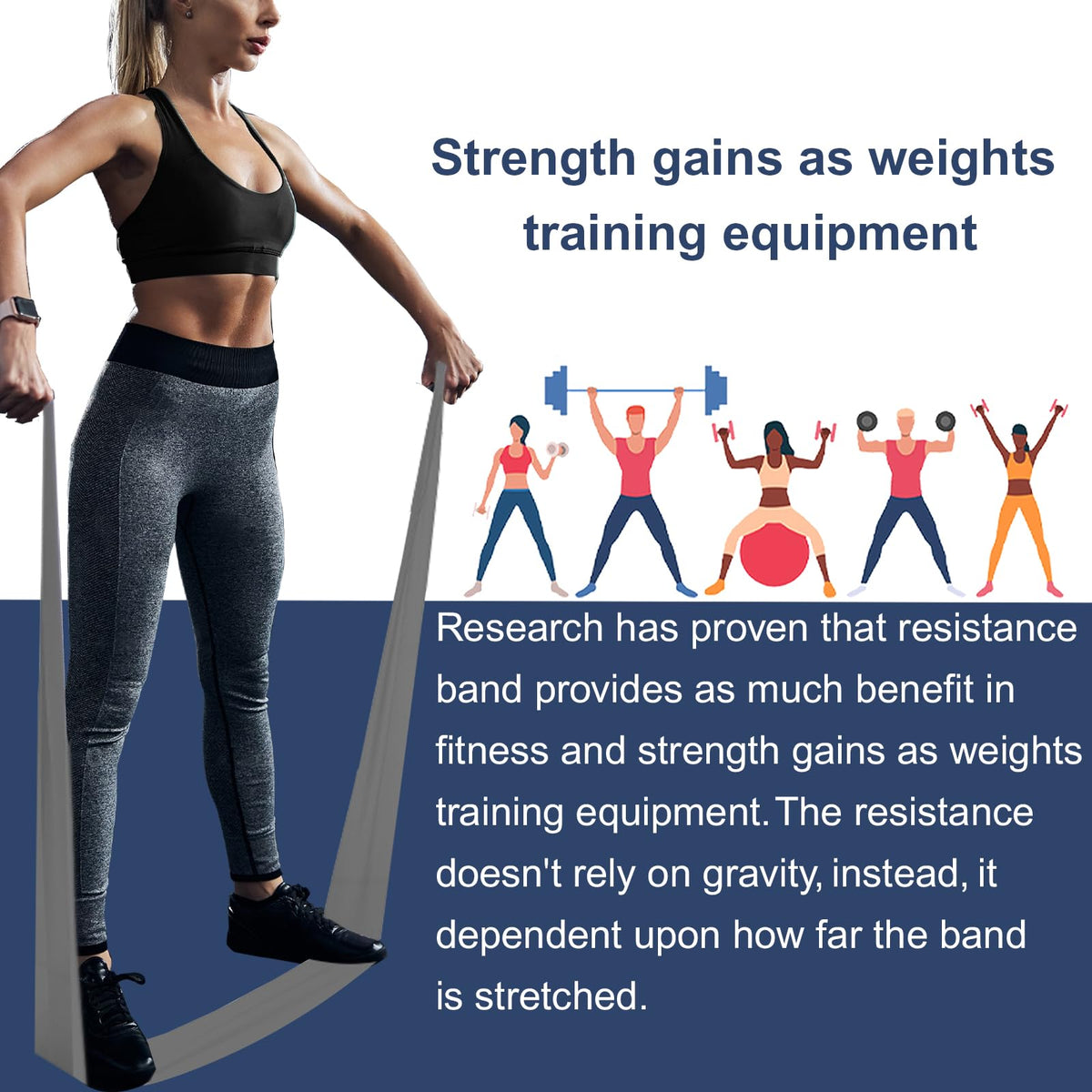 A AZURELIFE Resistance Bands,Professional Long Non-Latex Elastic Stretch Bands,Exercise Bands for Physical Therapy, Yoga, Pilates, Rehab, at-Home or The Gym Workouts, Strength Training