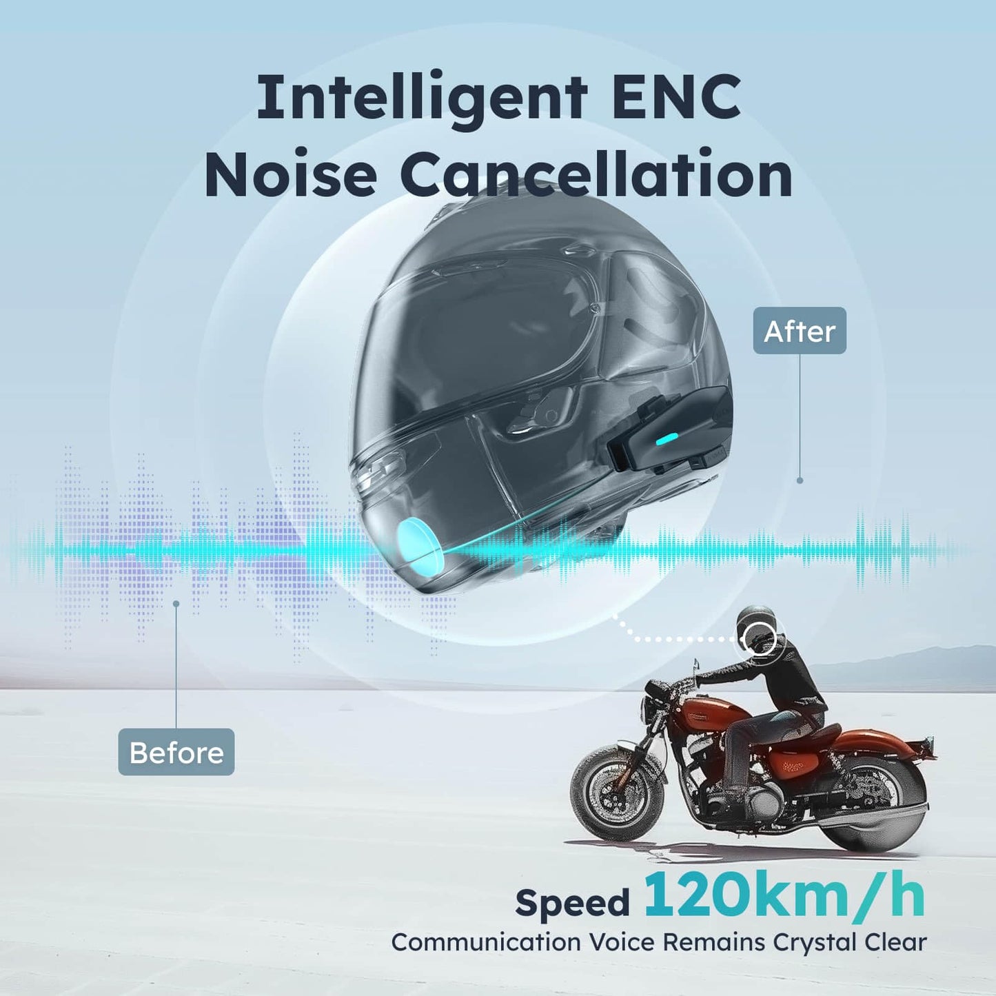 ASMAX S1 Motorcycle Bluetooth Headset with 3 Intercom Modes, 8-Rider Mesh Communication, AI Voice, FM Radio, Auto Volume, Waterproof, Fast Charging for Helmet/ATV/UTV/Snowmobile(Grey)