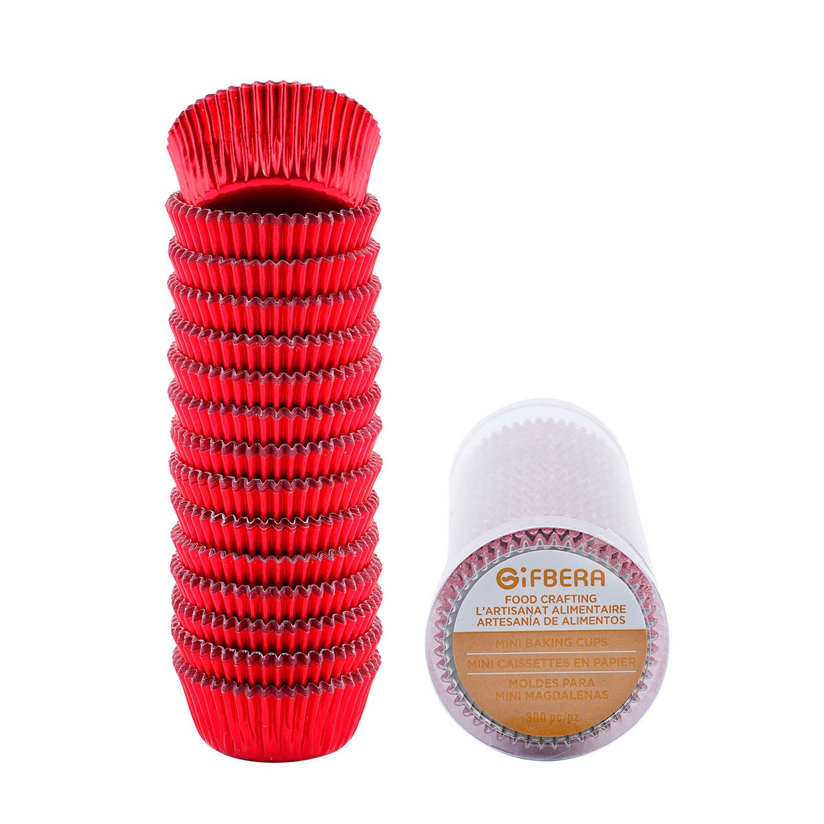Gifbera Mini Foil Baking Cups Gold, 300-Count Bright Foil Paper Gold Cupcake Liners Mini Size