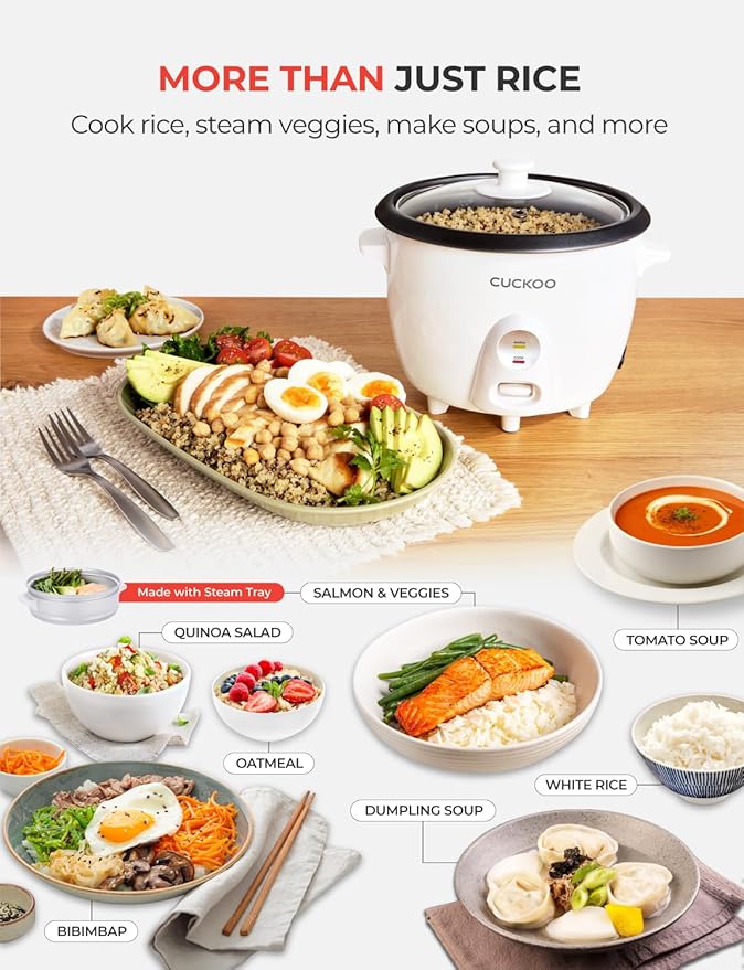 CUCKOO One-Touch Rice Cooker and Warmer, 12-Cup Cooked, White, CR-0601C
