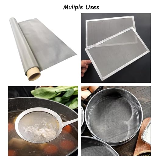 304 Stainless Steel Mesh 200Mesh, 15.7"x47.2" Metal Mesh Screen, Woven Fine