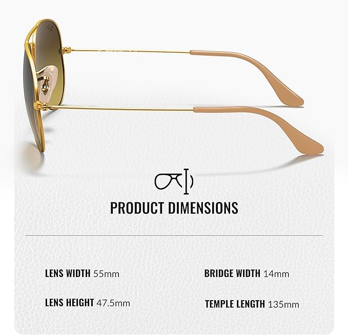 Ray-Ban RB3025 AVIATOR GRADIENT Pilot Shaped Sunglasses for Men & Women with Official RAYBAN Eyewear Kit