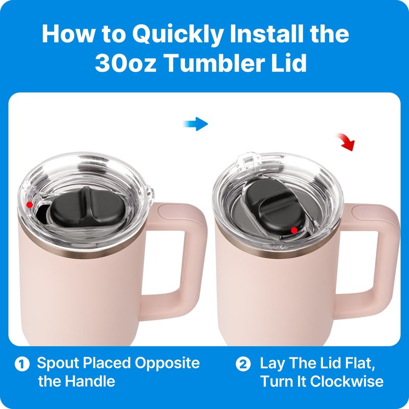 Bluwing 30oz Replacement Lid for 30oz Stanley Quencher H2.0 FlowState Tumber, Leak Proof Lid Fit for Stanley Cup, Reusable Dustproof Tumbler Cover