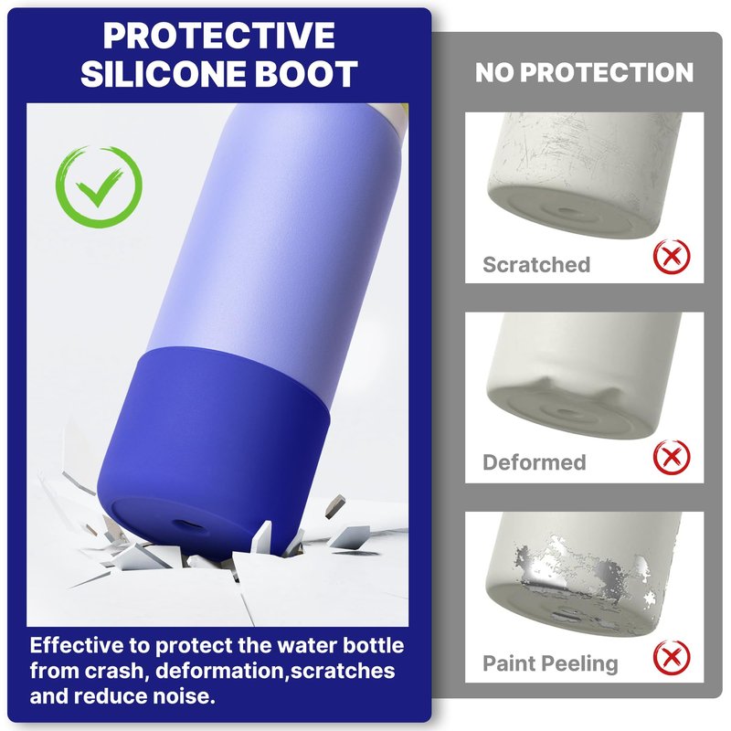 Diumepo Silicone Water Bottle Boot for Owala 40 oz, Anti-Slip Protective Sleeve for Owala Twist & FreeSip & Flip Stainless Steel Water Bottle, Boot Bottom Base for Owala (Navy)