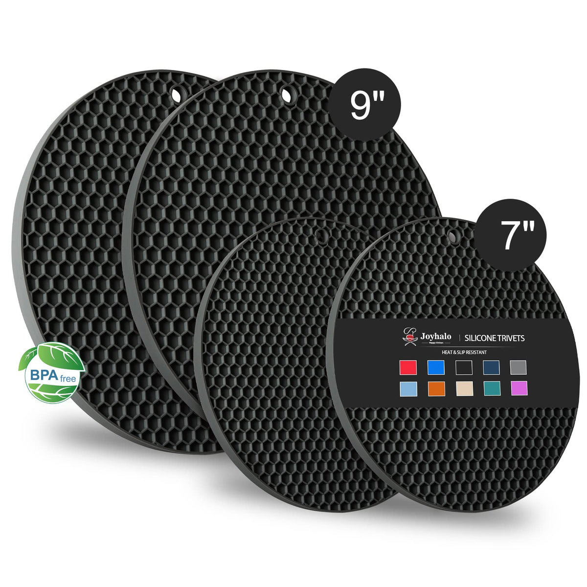 Joyhalo 4 Pack Silicone Trivet for Hot Dishes