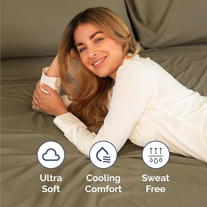 Twin Size 3 Piece Sheet Set - Comfy Breathable & Cooling Bed Sheets Set - Hotel Luxury Bedding for Women, Men, Kids, Teens, Boys & Girls - Deep Pockets, Ultra-Soft and Wrinkle Free - Oeko-Tex - Khaki