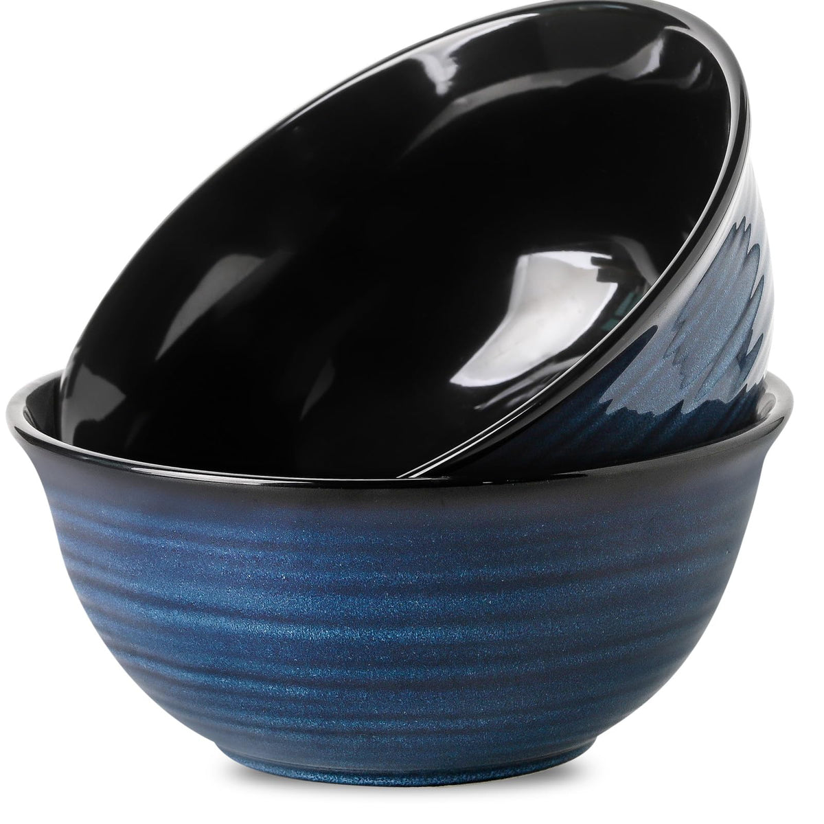 HASENSE Ceramic Serving Bowls Set of 4, 2.1/1.5/1.0/0.5 Qt White & Terracotta Stoneware Mixing Bowls, Farmhouse Bowls for Cooking, Prepping, Salad & Soup, Dishwasher & Microwave Safe, Serving Dishes