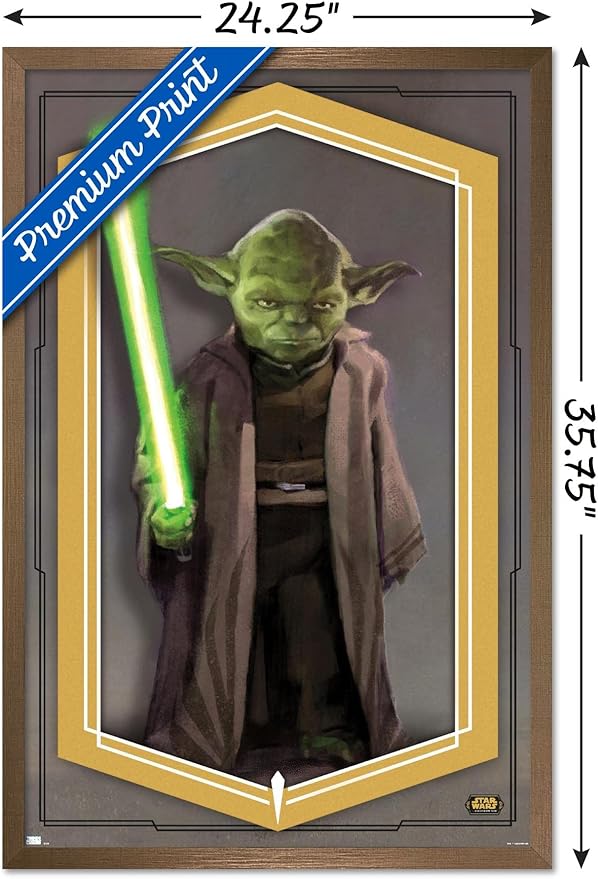Trends International Star Wars: The High Republic - Yoda Wall Poster, 22.375" x 34", Bronze Framed Version