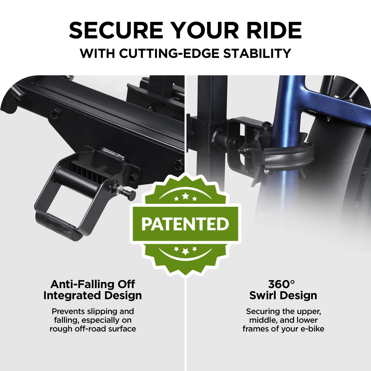 Young Hitch Mounted 2-Bike Rack with Two Posts for Standard, Mountain, Fat Tire Bikes, fit Car, SUV, Van, RV, Trailer, 200 lbs. Capacity