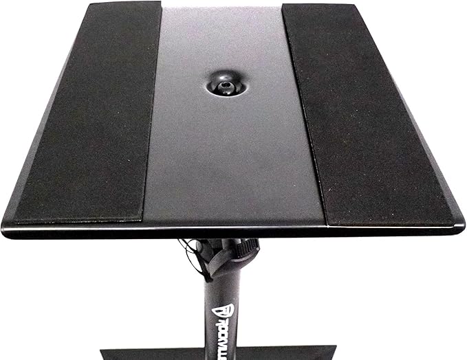 Rockville RVSM1 Pair of Near-Field Studio Monitor Stands, Adjustable Height 33-45in, Heavy-Duty Steel, EVA Foam Padding, Vibration Reduction, for Home Studio Musicians and Audio Engineers