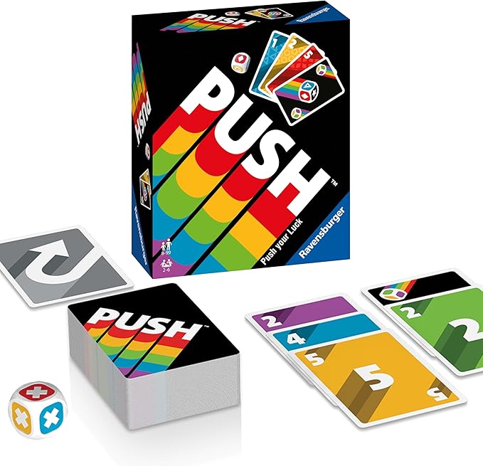 Ravensburger Push 2024 - Exhilarating Card Game for Family Fun - Suitable for 2-6 Players, Aged 8 and Up | Fast Paced | Easy to Learn | Perfect for Parties
