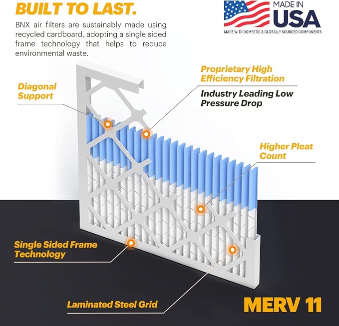 BNX TruFilter 20x20x1 Air Filter MERV 11