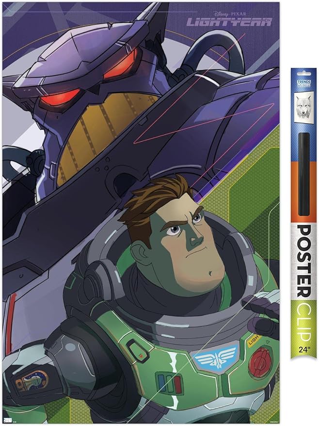 Trends International Disney Pixar Lightyear - Buzz and Zurg Wall Poster, 22.375" x 34", Premium Poster & Clip Bundle