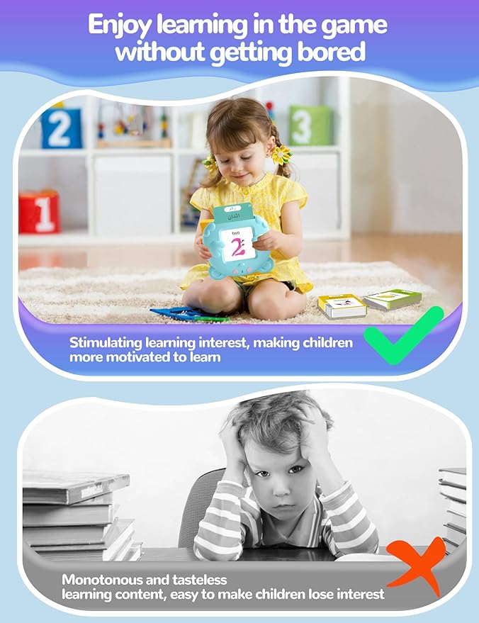 Arabic and English Talking Flash Cards for Toddlers, 510 Sight Words Bilingual Learning Toys for Children, Autism Pocket Speech Therapy Toys, Arabic Vocabulary Educational Flashcards