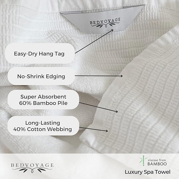 BedVoyage Luxury Bath Towels Set of 6 - Ultra Soft Plush Bathroom Towel Set - Highly Absorbent Viscose from Bamboo Bath Towels Ultra Soft - Spa Towel for Body - Cloud