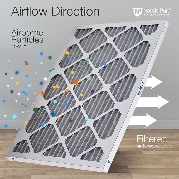 Nordic Pure 16x30x1 Furnace Air Filters MERV 10 Pleated Plus Carbon 4 Pack