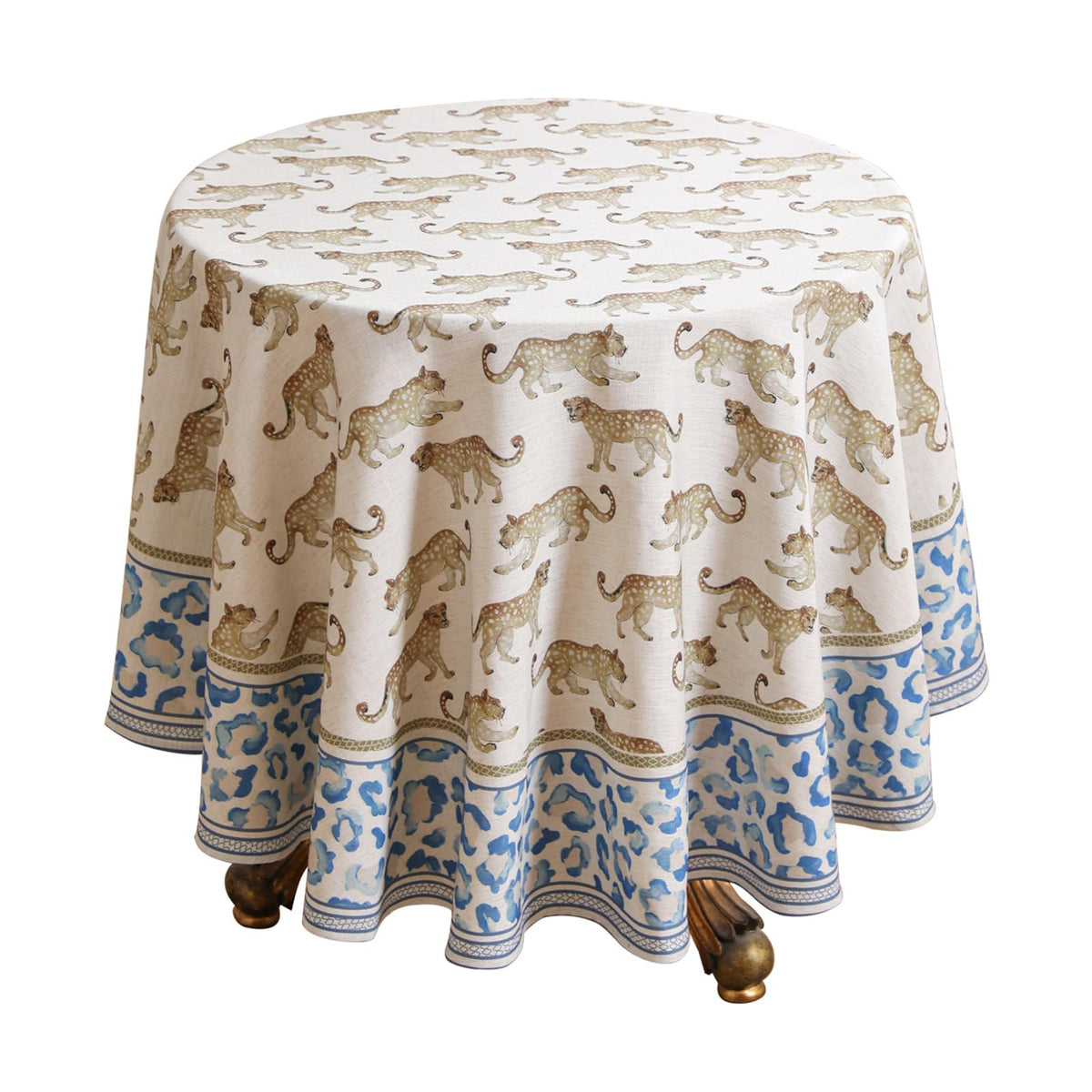 patdrea Vintage French Linen Tablecloth,Round,Diameter 55"-Wensel